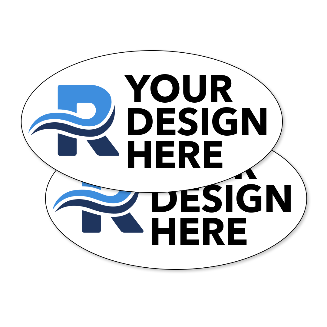 Standard White Vinyl Oval Stickers