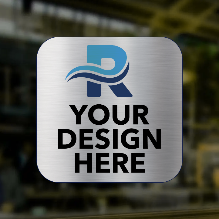 Brushed Aluminum Stickers - Any Shape