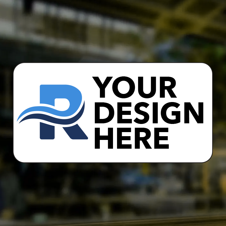Standard White Vinyl Rounded Corner Rectangle Stickers