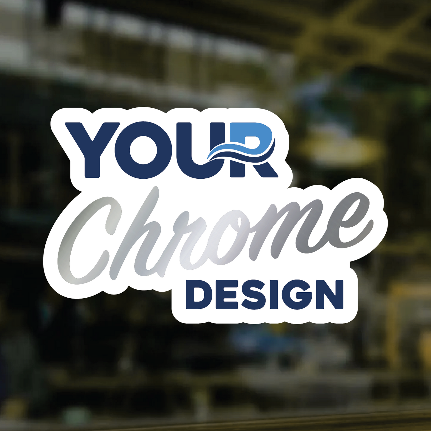 2" Die Cut Mirror Chrome Glossy Stickers