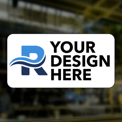 Standard White Vinyl Rounded Corner Rectangle Stickers