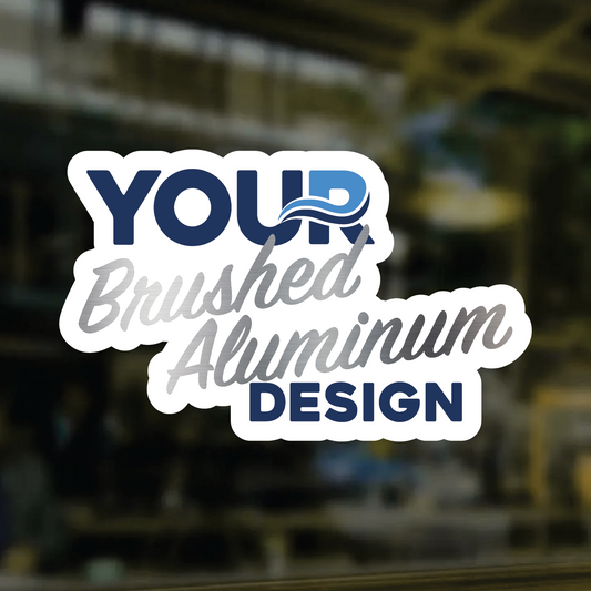 Brushed Aluminum Stickers - Any Shape